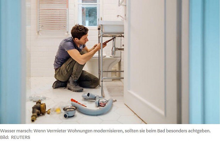 Foto Zeig mir deine Fliesen im Bad und ich sage Dir, aus welchem Jahrzehnt sie sind! Das Baujahr einer unrenovierten Immobilie lässt sich meist am Design des Bades erkennen. In den 1960er-Jahren beispielsweise dominierten die Fliesenfarben braun und grün. Damals war das hip. Heute will kaum noch jemand solche Farben an den Wänden des Bades. Vermieter, die Fotos von ihren Wohnungen in Retro-Look ins Internet stellen, werden weit weniger Anrufe von Mietinteressenten erhalten. Weitere Details finden Sie hier. Foto Zeig mir deine Fliesen im Bad und ich sage Dir, aus welchem Jahrzehnt sie sind! Das Baujahr einer unrenovierten Immobilie lässt sich meist am Design des Bades erkennen. In den 1960er-Jahren beispielsweise dominierten die Fliesenfarben braun und grün. Damals war das hip. Heute will kaum noch jemand solche Farben an den Wänden des Bades. Vermieter, die Fotos von ihren Wohnungen in Retro-Look ins Internet stellen, werden weit weniger Anrufe von Mietinteressenten erhalten. Weitere Details finden Sie hier.