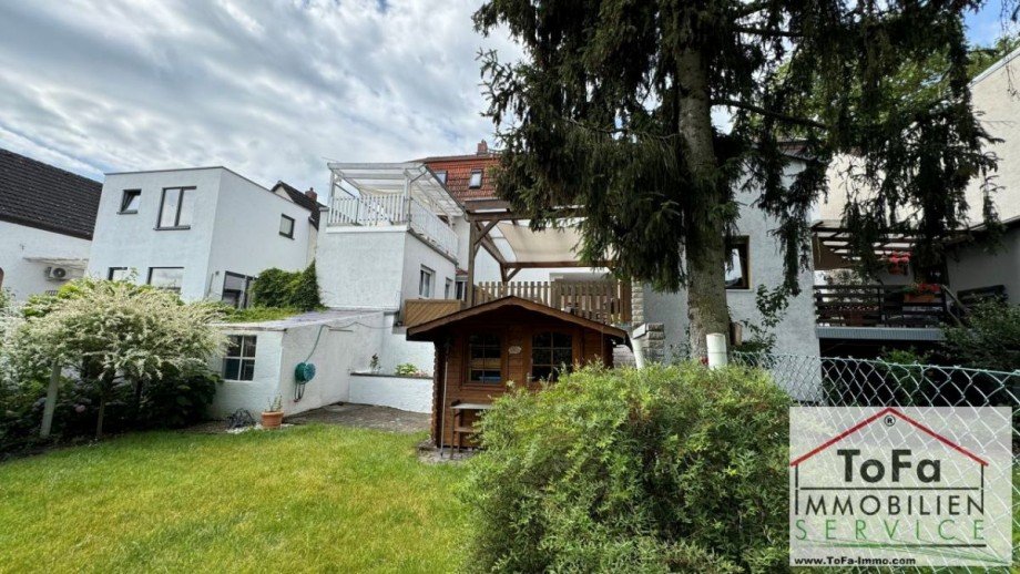Ansicht Garten rechts Zweifamilienhaus Mainz