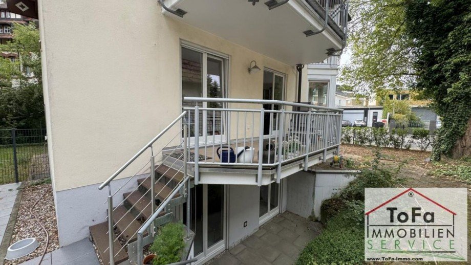 Balkon oben Terrasse unten Maisonettewohnung Mainz