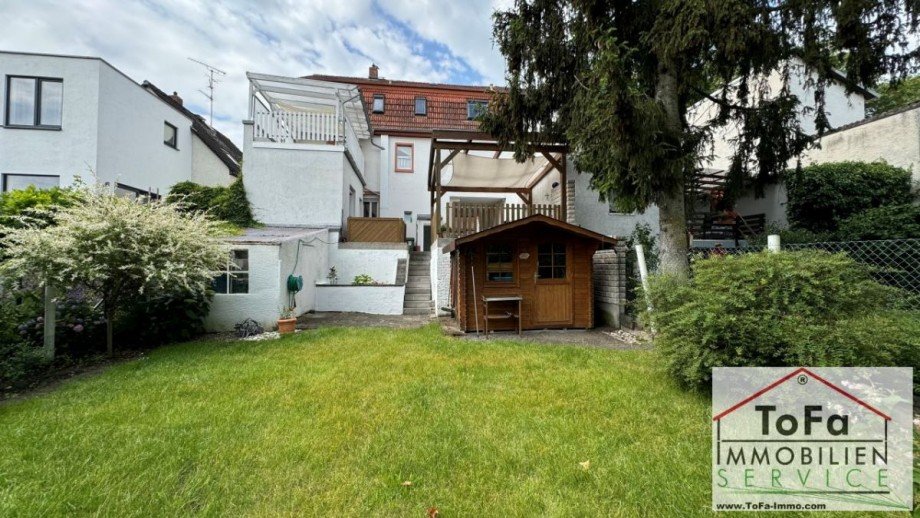 Ansicht Garten Mitte Zweifamilienhaus Mainz